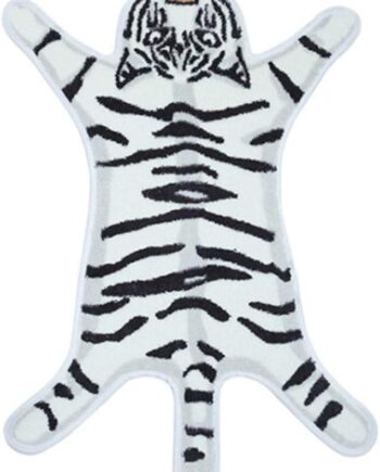 Alfombra sintética con estampado de tigre de dibujos animados, alfombra mullida con estampado de animales, para niños, para sala de juegos, decoración del hogar (2.6 x 1.8 pies de largo x 21.4