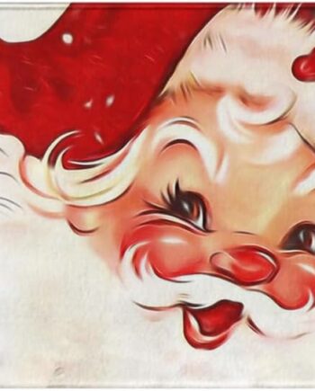 LOKMU Tapetes de baño para baño, alfombras de decoración de baño, antideslizantes, lindo diseño vintage de Papá Noel, cubierta lavable, alfombra absorbente y acogedora para cocina, dormitorio e