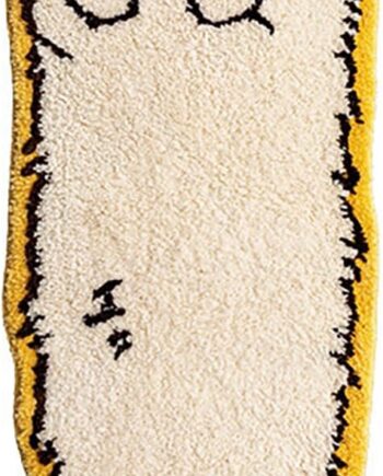 Alfombra de noche suave y peluda con diseño de gato con forma irregular, lavable a máquina (15.75 x 47.24 pulgadas)