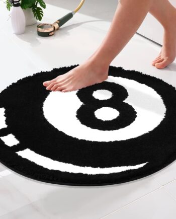 Percozzi Alfombra copetuda de 8 bolas para bañera, dormitorio, estética, baño, ducha, absorbente, pequeña, minimalista, antideslizante, moderna, lavable, nuevo artículo esencial para el hogar,