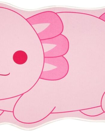 Axolotl - Alfombra rosa de 46 x 19 pulgadas, bonita alfombra de forma irregular, tapete antideslizante con estampado de animales para dormitorio, baño, sala de estar, alfombras decorativas