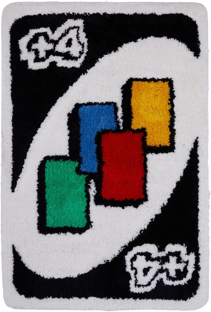 Uno Rug – Alfombras esponjosas y frescas de 24 x 36 pulgadas para dormitorio, baño o sala de juegos – Funky, estética para hombres, mujeres y adolescentes – Colores vibrantes con respaldo