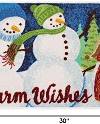 St. Nicholas Square Tapete de nailon antideslizante para Navidad, 20 x 30 pulgadas (muñeco de nieve escénico)