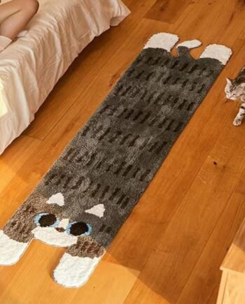 Haukea Alfombras geniales para dormitorio, alfombra de baño con diseño de gato, alfombra única con diseño de caricaturas divertidas para dormitorio, decoración de habitación preparada