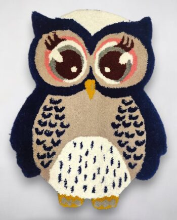 Wool Tufted Owl Rug, Handmade Bird Rug, Animal Rug, Colorful Area Rug for Nursery, Playroom, Kids Room Decor | Cute doormat, Christmas Gift
