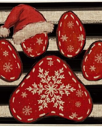 Artoid Mode Tapete de Navidad con estampado de patas, decoración del hogar, de invierno, Navidad, tapete de interruptor de perfil bajo, tapete para puerta de interior y exterior, 17 x 29 pulgadas