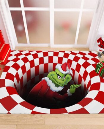 Tapete con ilusión 3D, divertido tapete de entrada para decoración de Navidad, interior y exterior, Halloween, bienvenida, baño, cocina (rojo, 20 x 31.5 pulgadas)