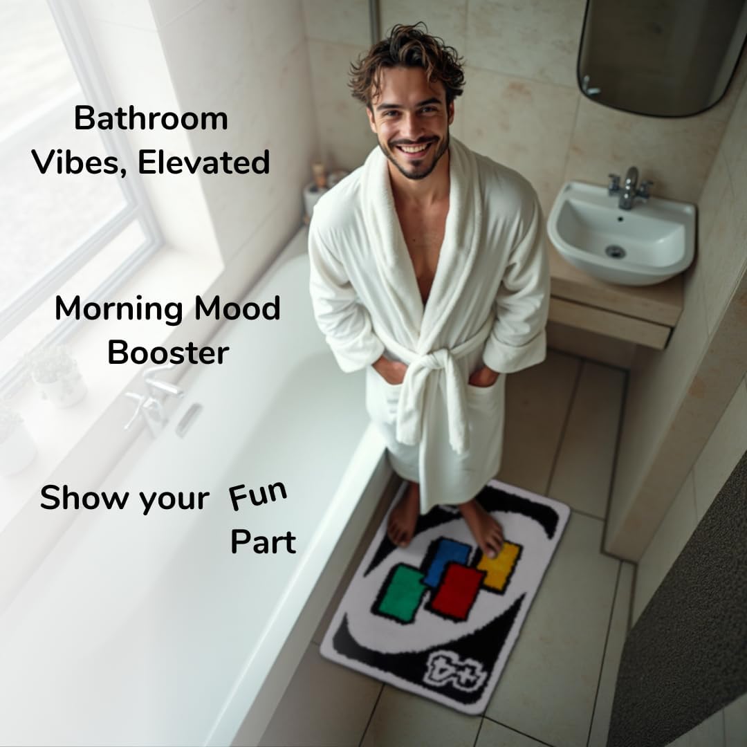 Uno Rug – Alfombras esponjosas y frescas de 24 x 36 pulgadas para dormitorio, baño o sala de juegos – Funky, estética para hombres, mujeres y adolescentes – Colores vibrantes con respaldo