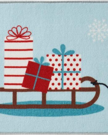 VCNY Home - Alfombra de dispersión, resistente a las manchas y al agua, decoración del hogar impresa para vacaciones (colección de trineo de Navidad, 20 x 30 pulgadas)