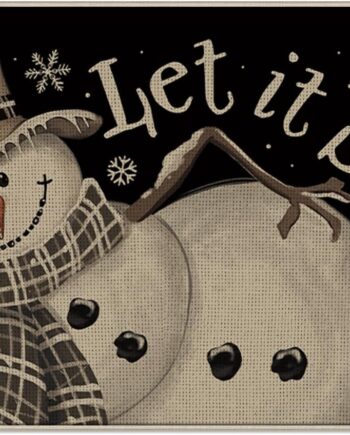 Tapete de bienvenida con diseño de muñeco de nieve de invierno, tapete decorativo de copo de nieve negro con diseño de copo de nieve, tapete antideslizante para entrada de piso, de temporada de