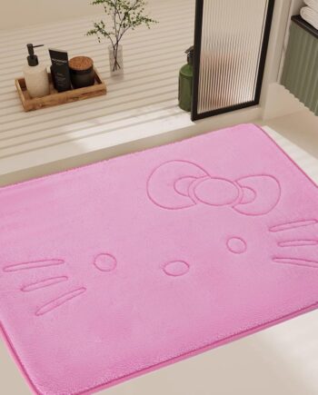 Lindas alfombras de área rosa de dibujos animados para dormitorio, sala de estar, baño, tapete de baño, tapete de baño, tapete de espuma viscoelástica súper suave, antideslizante y absorbente, 15.75 x