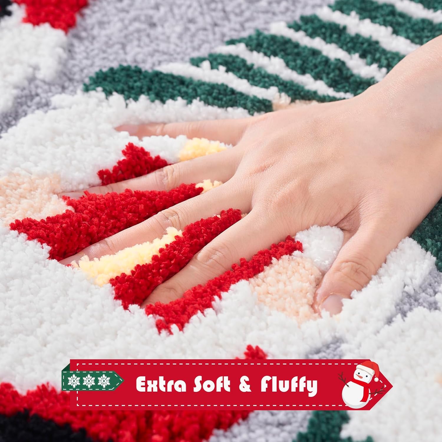 ELDONE Alfombra de cubo mágico derretida con alfombras de baño de gnomo navideño