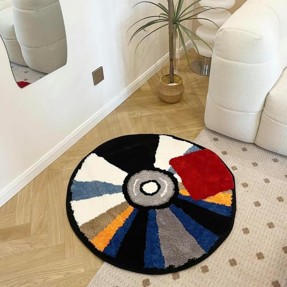 Alfombra de cd - Hypebeast Y2K Rug - Decoración copetuda hecha a mano - Hecho a mano y de alta calidad - 28 pulgadas (27.6 in) - Decoración estética de habitación - Alfombra de baño de diseño -