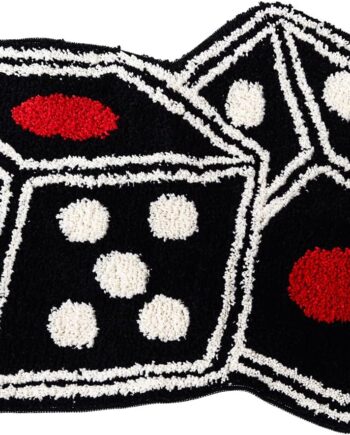 Alfombra de dados de 31 x 23 pulgadas, alfombra antideslizante para decoración de sala de estar, decoración de habitación alternativa, alfombras Y2K suaves Hypebeast para dormitorio