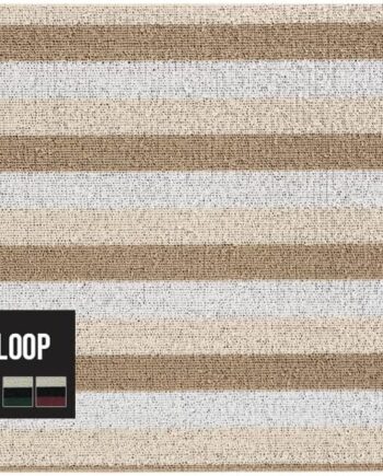 Gorilla Grip Premium Loop alfombra de gran tamaño, suave, decorativa, a rayas, con parte trasera resistente, con cerdas trenzadas, para entrada, para interiores y exteriores, fácil de limpiar