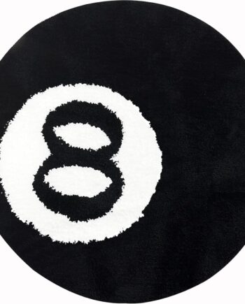 Alfombra de bola de 8 – 24 pulgadas, color blanco y negro, antideslizante, alfombra de área suave para decoración de dormitorio y sala de estar, tapete moderno