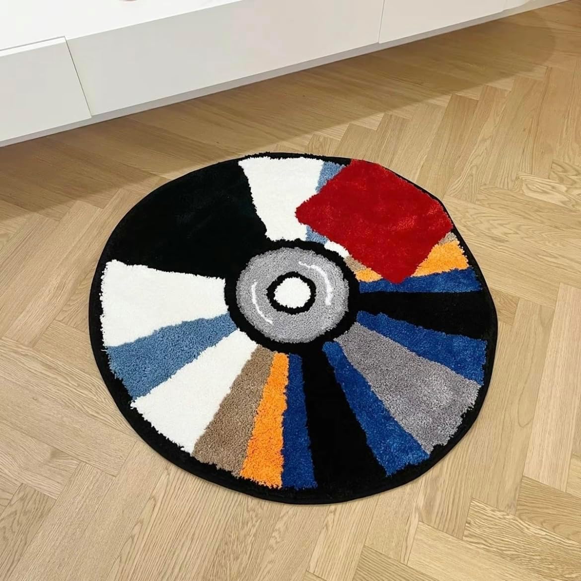Alfombra de cd - Hypebeast Y2K Rug - Decoración copetuda hecha a mano - Hecho a mano y de alta calidad - 28 pulgadas (27.6 in) - Decoración estética de habitación - Alfombra de baño de diseño -