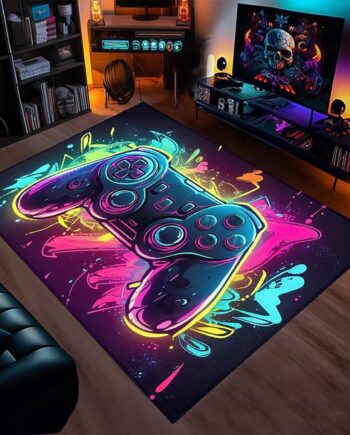 Alfombra de juegos de 2 pies 5 x 5 pies para habitación de niños, alfombra impresa 3D para dormitorio, sala de estar, decoración de sala de juegos, antideslizante, antidecoloración, alfombra de área