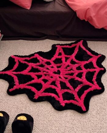 LAKEA Tapete de tela de araña, rectangular, antideslizante, tapete de baño de felpa suave, decoración del hogar, sala de estar y dormitorio (31.5 x 31.5 pulgadas (31.5 x 31.5 in)