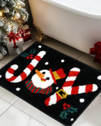 Mocsicka Alfombra de baño de Navidad, bonita alfombra de baño de Navidad, decoración de baño, antideslizante, absorbente, lavable, para baño, 20 x 32 pulgadas