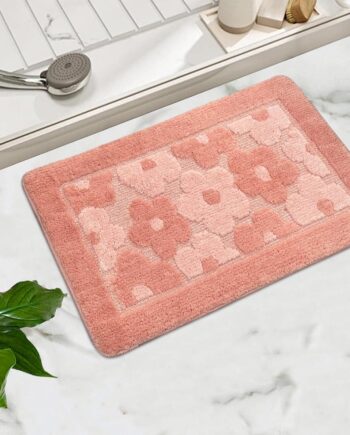Alfombra de baño con flores rosadas, alfombras de baño florales, extra suaves, absorbentes de agua, antideslizantes, para baño, bañera, ducha, alfombra lavable y estética para puerta, 20 x 32