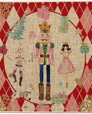 Artoid Mode Tapete de Navidad con diseño de cascanueces de diamantes rojos, decoración del hogar, tapete de bajo perfil para puerta de 17 x 29 pulgadas