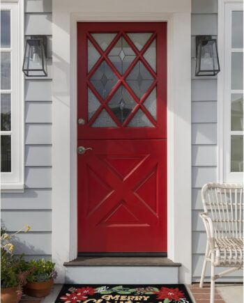 Liora Manne FRONTPORCH - Alfombra duradera de mezcla sintética copetuda a mano para interiores y exteriores, tradicional (Merry Christmas Black) (2 pies 6 pulgadas x 4 pies)