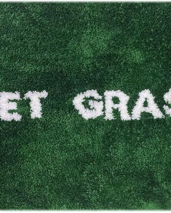 Alfombra de césped húmedo, alfombra clásica de césped verde, alfombra de área flocada Hypebeast, decoración de sala de juegos, sala de juegos, artística premium (1.6 x 2.6 pies)