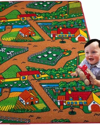 Abc Shapes tapete para niño con diseño de letras para aprendizaje del alfabeto, Nylon, Farm