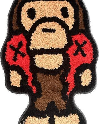 Alfombra Baby Milo BAPE – Decoración de X Kawed – Hecho a mano y de alta calidad – 30 pulgadas de ancho x 20 pulgadas de largo – Alfombra de baño Hypebeast – Decoración de anime – Decoración de
