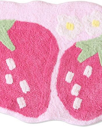 ChezMax Bonita alfombra de baño para baño, tapete antideslizante con forma de fruta, tapete absorbente para ducha, tapete lavable de microfibra de dibujos animados divertidos para cocina, interior,