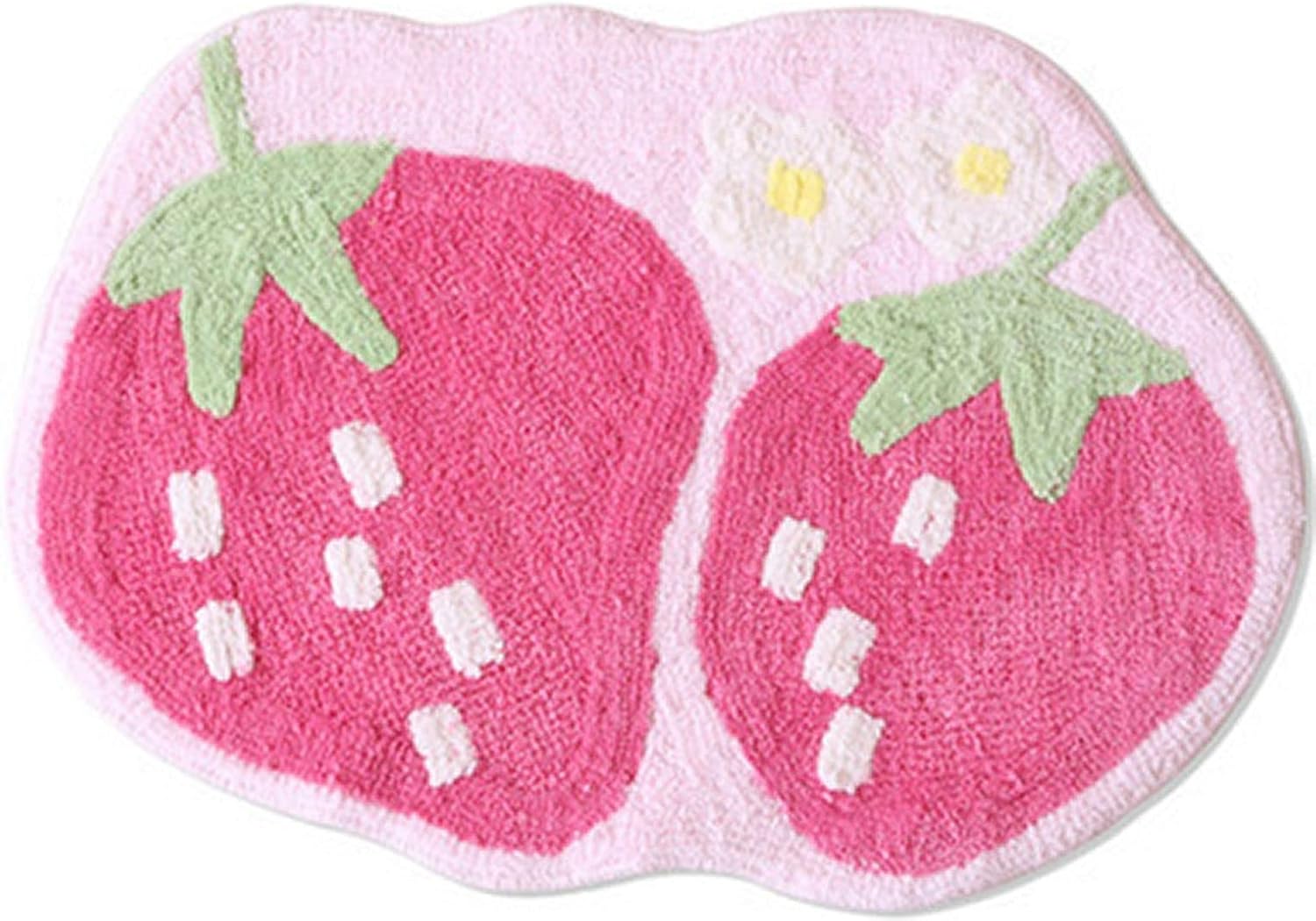 ChezMax Bonita alfombra de baño para baño, tapete antideslizante con forma de fruta, tapete absorbente para ducha, tapete lavable de microfibra de dibujos animados divertidos para cocina, interior,