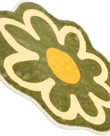 PRETYZOOM Home Floor Pad Flower Shape Carpet Non Skid Entryway Mat Washable Rug for Living Room Bedroom and Bathroom Slip Design for Home Decor
