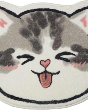 Alfombra con forma de gato, divertida alfombra con diseño de caricaturas, absorción de agua irregular, antideslizante, para decorar dormitorios, pasillos, puertas, tiendas, estilo 2.