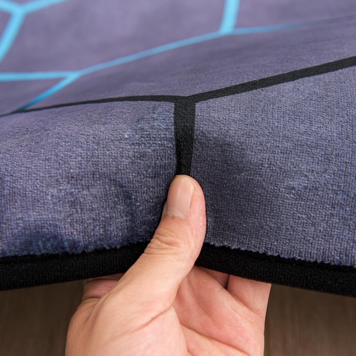 NTBED Alfombra de consola de juegos para dormitorio, sofá, sala de juegos, juegos, alfombra geométrica para mesita de noche, alfombra decorativa para el suelo (4 x 6 pies, azul)