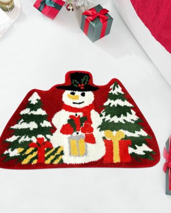 Alfombra de baño de Navidad, árbol de Navidad, bonito muñeco de nieve, suave, absorbente, de secado rápido, antideslizante, para baño, bañera, inodoro, invierno, nieve, decoración de Navidad