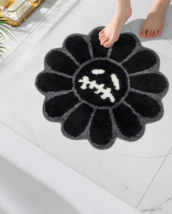 Trippy - Tapete de baño con cara sonriente para baño, alfombras de baño góticas con calavera gótica, antideslizante, de secado rápido, alfombra estética de terror, decoración de habitación de