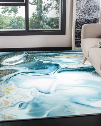 Area Rug Modern Abstract Rug Marble Texture Rug Ink Painting Rugs for Living Room, Bedroom, Home Office,Kitchen Machine Washable Carpet Soft Non Slip Non Shedding Floor Mats 3'x4'/36"x48"/91x122cm