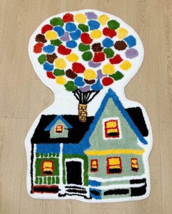 LAKEA Alfombra colorida con globos, para dormitorio, estética simple, kawaii para inauguración de la casa, hecha a mano, antideslizante, decorativa (47.2 x 29.5 pulgadas)