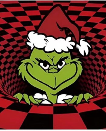 Tapete de Navidad con ilusión 3D, antideslizante, con ilusión óptica, tapete de Navidad, patrón a cuadros negros y rojos para decoración de Navidad en interiores y exteriores