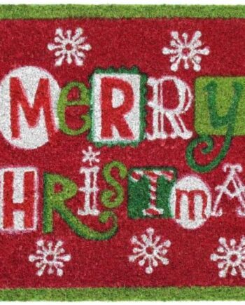 Rugsmith Felpudo de Navidad con diseño de copos múltiples, 18 x 30 pulgadas