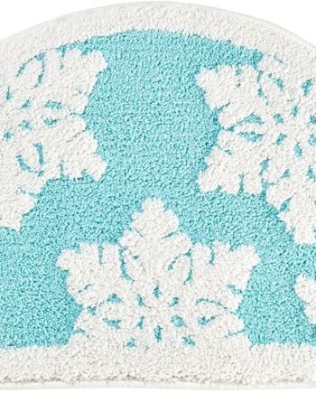 Tapete de baño con diseño de copos de nieve azul y blanco, tapete de baño de felpa suave, antideslizante y lavable a máquina, absorbente y de secado rápido, decoración del hogar para ducha