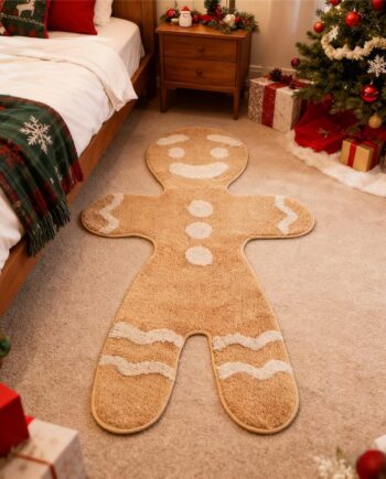 Tapetes de baño de Navidad, divertidos y bonitos, de dibujos animados, para dormitorio, tapete de baño extra largo, suave, copetudo y de secado rápido, tapete de baño antideslizante, 2.3 x 4