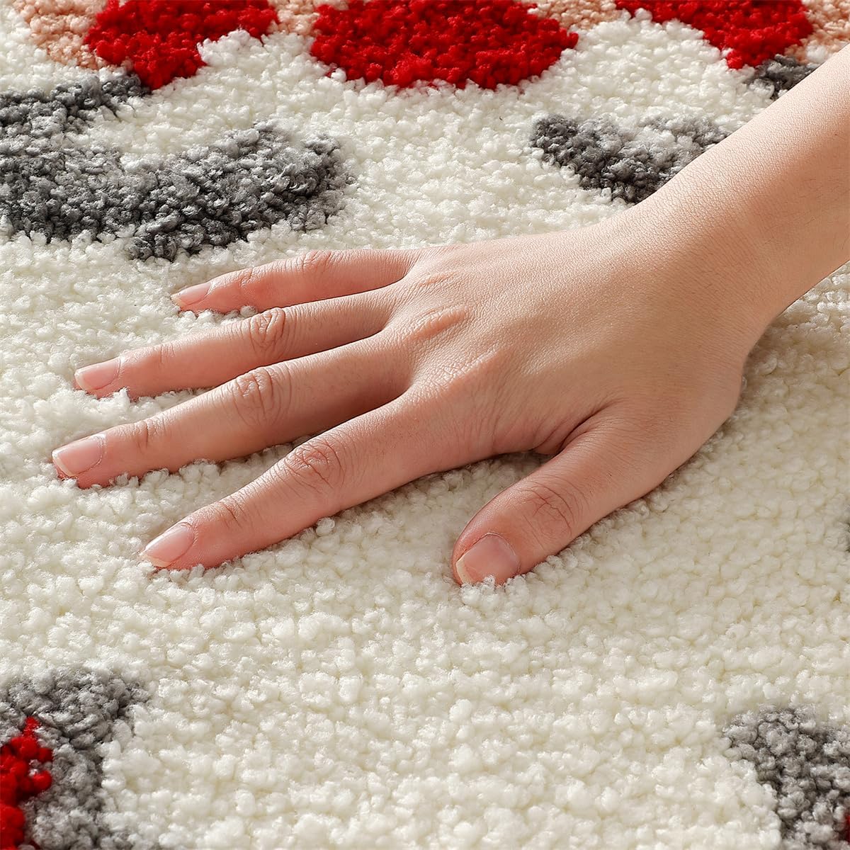 Ankah Alfombra de baño con diseño de árboles de Navidad, calcetín de Navidad y Papá Noel, suave, afelpado, de alta absorción, antideslizante, lavable a máquina, tapete de baño de felicidad para