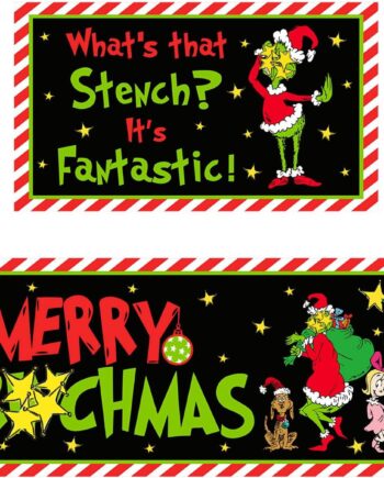 Decoraciones de cocina navideñas, divertidas alfombrillas de cocina navideñas, juego de 2 alfombras de cocina navideñas para piso, alfombras de área apestosas y apestosas, novedosos tapetes de Navidad