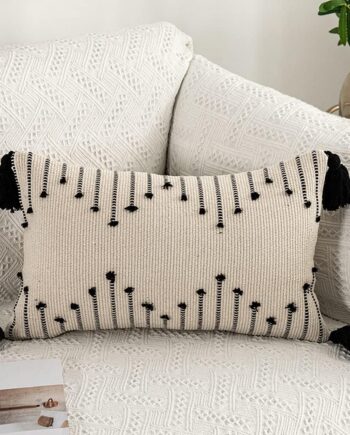 Geometric Cushion Cover Tassels Pillow Woven Thick Rug for Home Decoration Sofa Bed 45x45cm/30x50cm