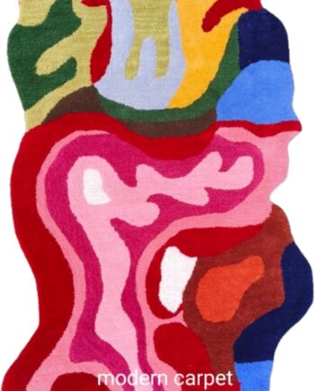 Modern Carpet - Alfombra de baño con forma de ameba irregular, tapete de entrada para dormitorio, cocina, alfombra de área de dibujos animados para baño, bañera, tapete suave de baño (4 x 6 pies)