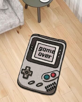 Alfombra de consola de juegos para dormitorio, alfombra de baño divertida alfombra de juegos antideslizante de felpa estética para decoración de habitación