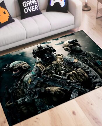 Alfombra de juego de disparos, alfombra de juego de disparos para adolescentes y niños con elementos de batalla, alfombra de juego de guerra para dormitorio de niños, sala de estar, sala de juegos