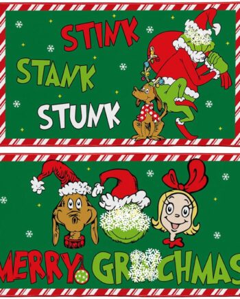 Decoración de cocina navideña, divertidos tapetes de cocina navideños, juego de 2 alfombras de cocina navideñas, tapetes de área apestosos y apestosos, tapetes novedosos de Navidad, decoración de